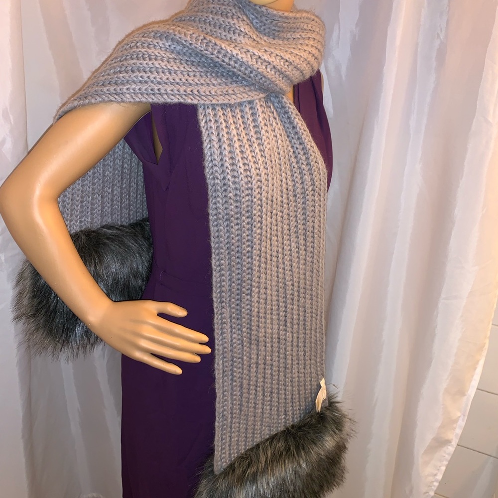NWT auth KATE SPADE wool/mohair blend WRAP / scarf - Picture 6 of 7